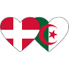 Denmark Algeria Flag Heart