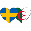 Sweden Algeria Flag Heart