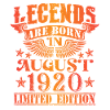 Birthday August 1920 Limited Edition Vintage