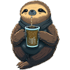Faultier nippt Boba Milchtee