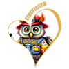 Firefighter, owl love