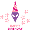 Happy Birthday Pink Alien
