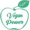 Vegan Power Design with the green apple logo