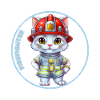 Firefighter, sweet cat