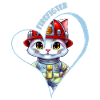 Firefighter, sweet cat