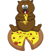 Wombat isst Pizza Süßes australisches