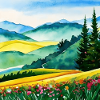 Landschaft mit Berge