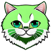mignon petit chat vert