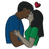 Couple mixte s’embrassant
