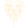 golden heart balloons fly