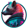 Punk hyena in leather jacket