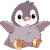 Petit pingouin mignon heureux