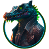 Neon Punk Krokodil in Lederjacke