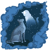 Jayfeather Jay Fjer Grå Kat Halvmåne Måne