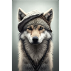 Süßer wolf mit Hut Mütze