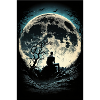 A man facing the moon