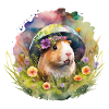 Guinea pigs in flower meadow