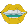 Bouche jaune qui rit