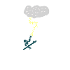 Blitz trifft Taube
