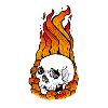 Schädelschädel in Flammen