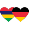 Mauritius Germany Flag Heart