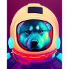 Cosmonaut Shiba Inu portrait