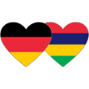Germany Mauritius Flag Heart