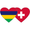 Mauritius Switzerland Flag Heart