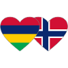 Mauritius Norway Flag Heart
