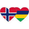 Norway Mauritius Flag Heart