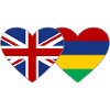 England Mauritius Flag Heart