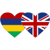 Mauritius England Flag Heart