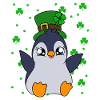 Manchot mignon Trèfle Saint-Patrick Pingouin