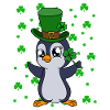 Manchot mignon Trèfle Saint-Patrick Pingouin
