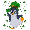 Manchot mignon Trèfle Saint-Patrick Pingouin