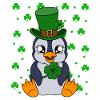 Manchot mignon Trèfle Saint-Patrick Pingouin