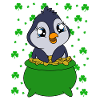Manchot mignon Trèfle Saint-Patrick Pingouin