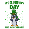 Manchot mignon Trèfle Saint-Patrick Pingouin