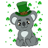 Mignon koala avec chapeau Saint-Patrick