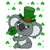Mignon koala avec chapeau Saint-Patrick