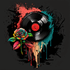 Disque vinyle foncé amour