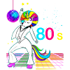 Années 80 Disco Licorne Humour Piste De Danse