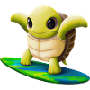 Surfing turtle