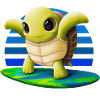 Surfing turtle