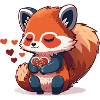 red panda with heart