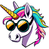 Einhorn mit Sonnenbrille