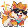 Cool dog with sunglasses