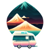 Camping car and mountain - Nature