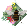Bienen und Blumen Frühlingsdesign