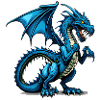 Cooler Blauer Comic-Drache